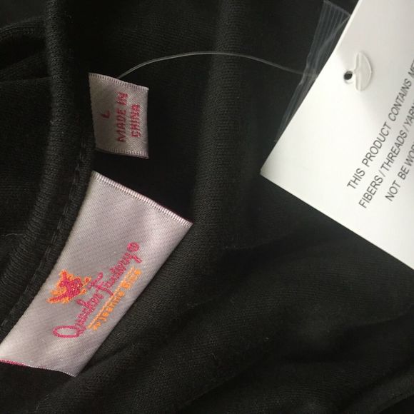 Quacker Factory L Large Shirt Black Beaded - Picture 6 of 7